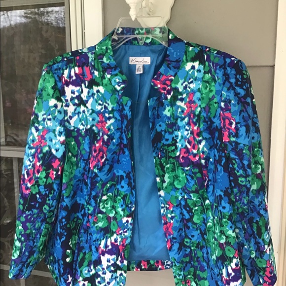 Beautiful church Ladies dressy Jacket Kim Rogers 8p petite Spring Turquoise NWOT - Picture 7 of 16